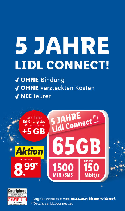 Werbung: 5 JAHRE Lidl Connect